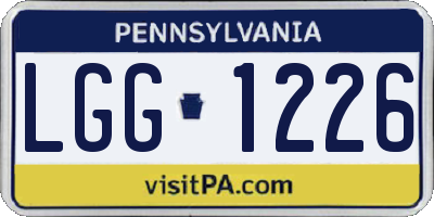 PA license plate LGG1226