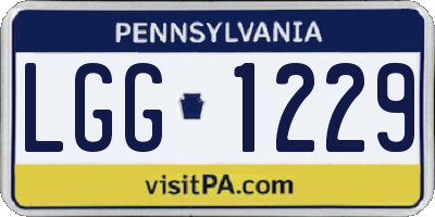 PA license plate LGG1229