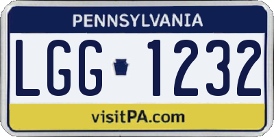 PA license plate LGG1232