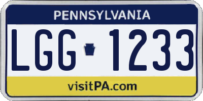 PA license plate LGG1233