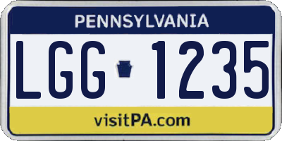 PA license plate LGG1235