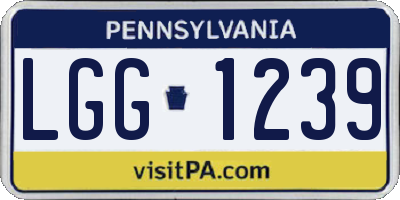 PA license plate LGG1239