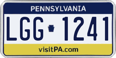 PA license plate LGG1241