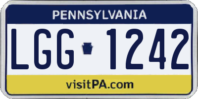PA license plate LGG1242