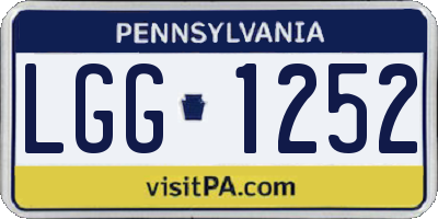 PA license plate LGG1252