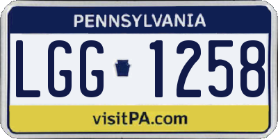 PA license plate LGG1258