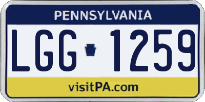 PA license plate LGG1259