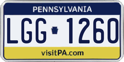PA license plate LGG1260