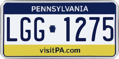 PA license plate LGG1275