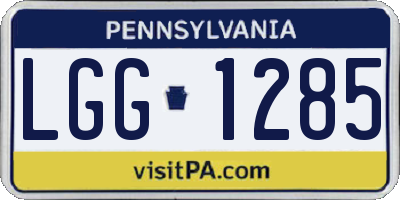 PA license plate LGG1285