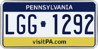 PA license plate LGG1292