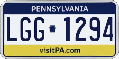 PA license plate LGG1294