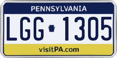 PA license plate LGG1305