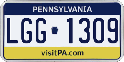 PA license plate LGG1309