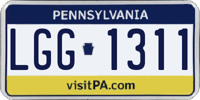 PA license plate LGG1311