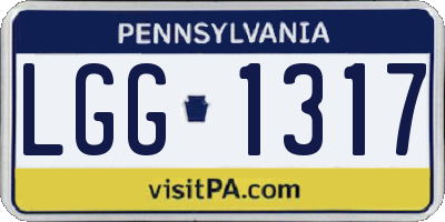 PA license plate LGG1317