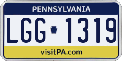 PA license plate LGG1319