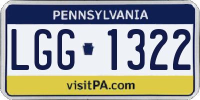 PA license plate LGG1322