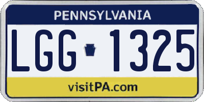 PA license plate LGG1325
