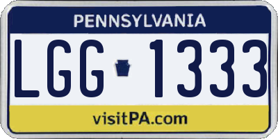 PA license plate LGG1333