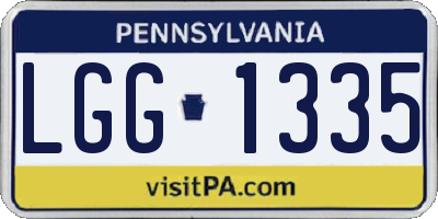 PA license plate LGG1335