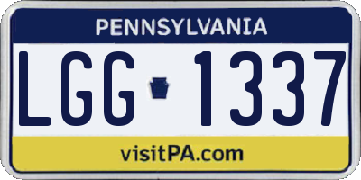 PA license plate LGG1337