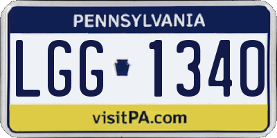 PA license plate LGG1340