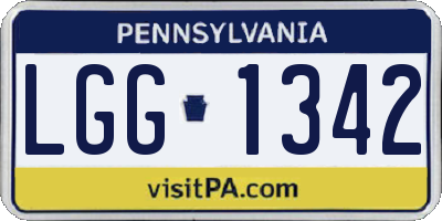 PA license plate LGG1342