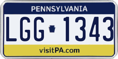 PA license plate LGG1343