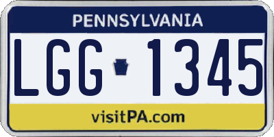 PA license plate LGG1345