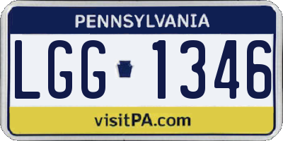 PA license plate LGG1346
