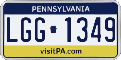 PA license plate LGG1349