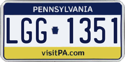 PA license plate LGG1351