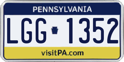 PA license plate LGG1352