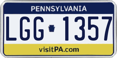 PA license plate LGG1357