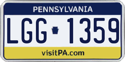 PA license plate LGG1359