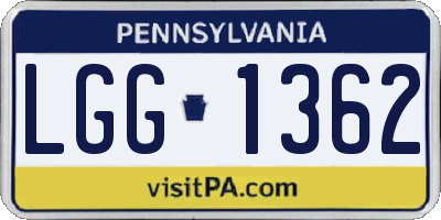 PA license plate LGG1362