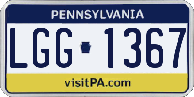 PA license plate LGG1367