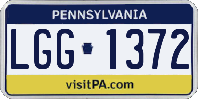 PA license plate LGG1372