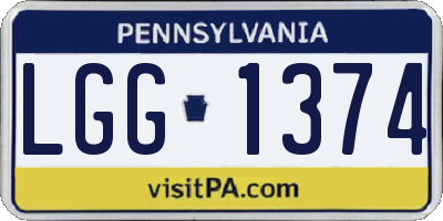 PA license plate LGG1374