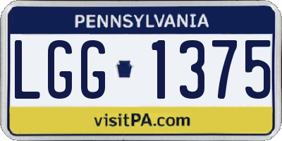 PA license plate LGG1375