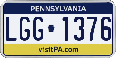 PA license plate LGG1376