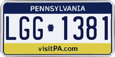 PA license plate LGG1381