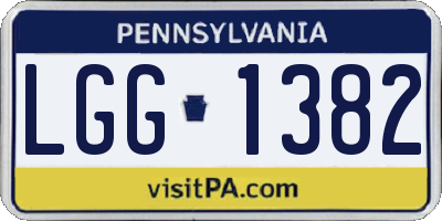 PA license plate LGG1382