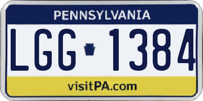 PA license plate LGG1384