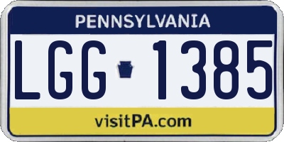 PA license plate LGG1385