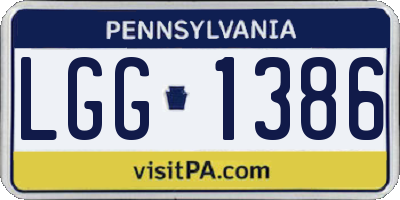 PA license plate LGG1386