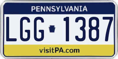 PA license plate LGG1387