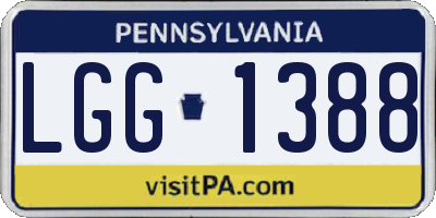 PA license plate LGG1388