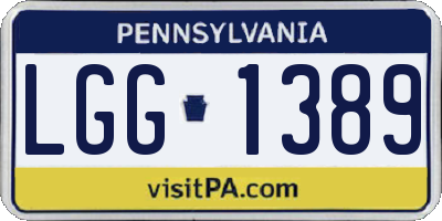 PA license plate LGG1389